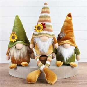 Fall Gnome Decor Set 3PCS Tiered Tray Autumn Leaves Plush Thanksgiving Decoratio